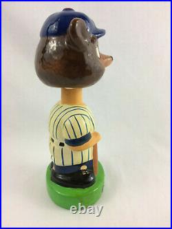 Vintage Chicago Cubs Ceramic Bobblehead Nodder with Green Base Great Condition