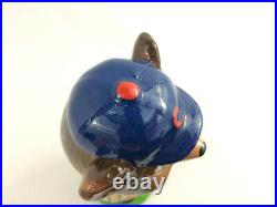 Vintage Chicago Cubs Ceramic Bobblehead Nodder with Green Base Great Condition