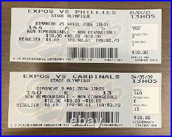 Vintage MLB Montreal Expos Bobbleheads Wilkerson & Cromartie SGA 2004 with Stubs