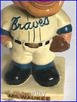Vintage Milwaukee Braves BOBBLEHEAD 1961-63 White Base Good Condition RARE HTF