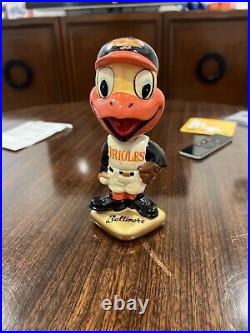 Vintage Sports Specialties Bobblehead Nodder Baltimore Orioles Gold Base With Box