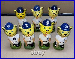 Vintage lot of (7) Detroit Tigers Bobble Heads 1990's all different years