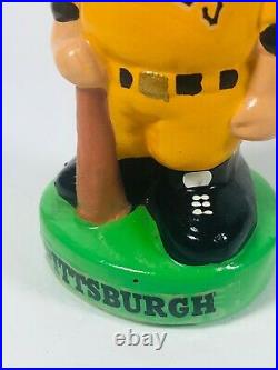 Vtg 1970-80s Ceramic Pittsburgh Pirates Bobblehead Nodder Green Base Baseball