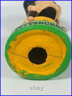 Vtg 1970-80s Ceramic Pittsburgh Pirates Bobblehead Nodder Green Base Baseball