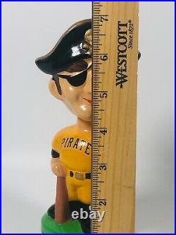 Vtg 1970-80s Ceramic Pittsburgh Pirates Bobblehead Nodder Green Base Baseball